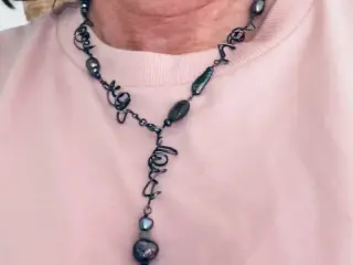 Oxideret sølv og ægte perler