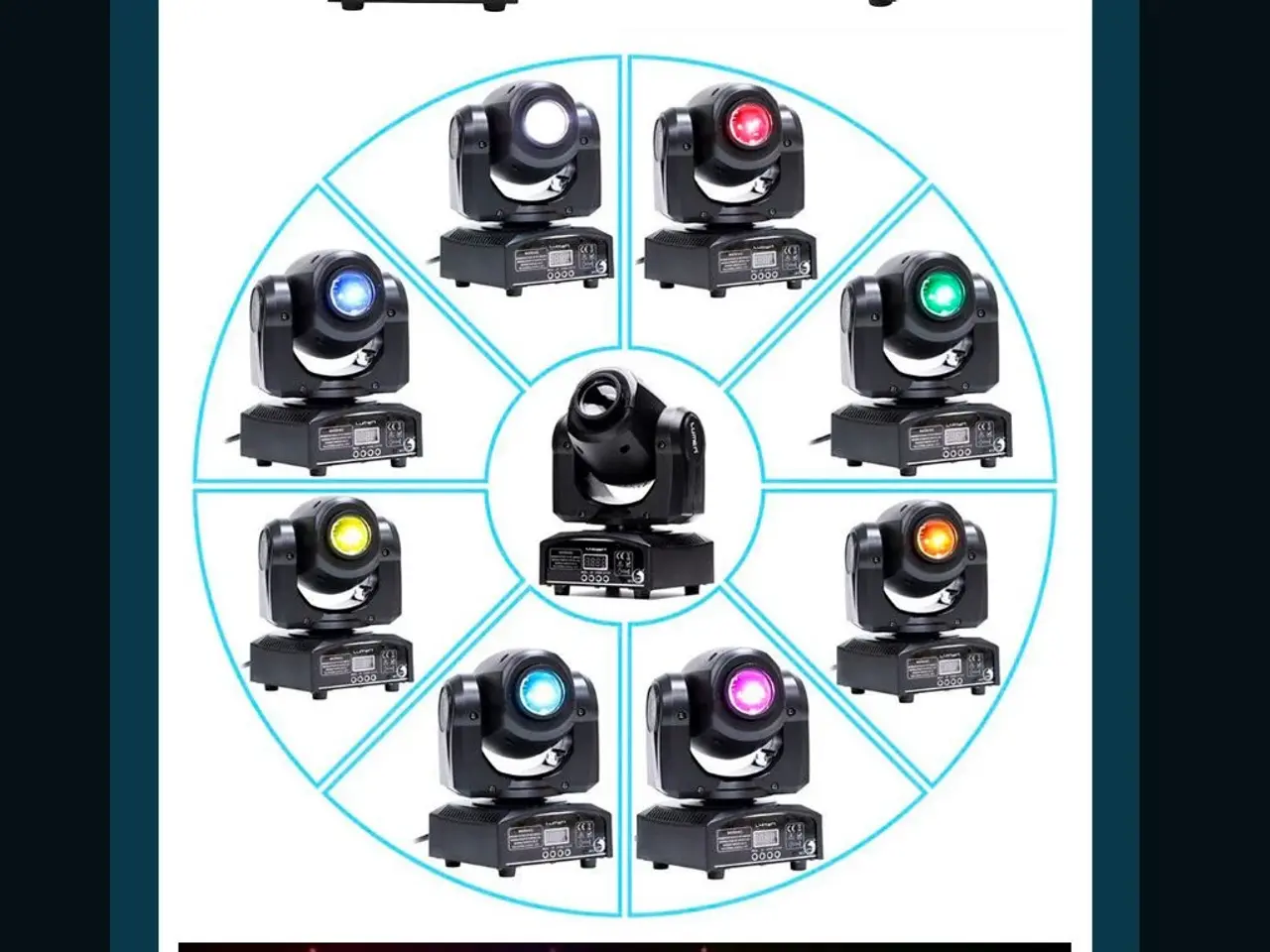 Billede 7 - Moving Heads 60W led 4 stk. med transportkasse.