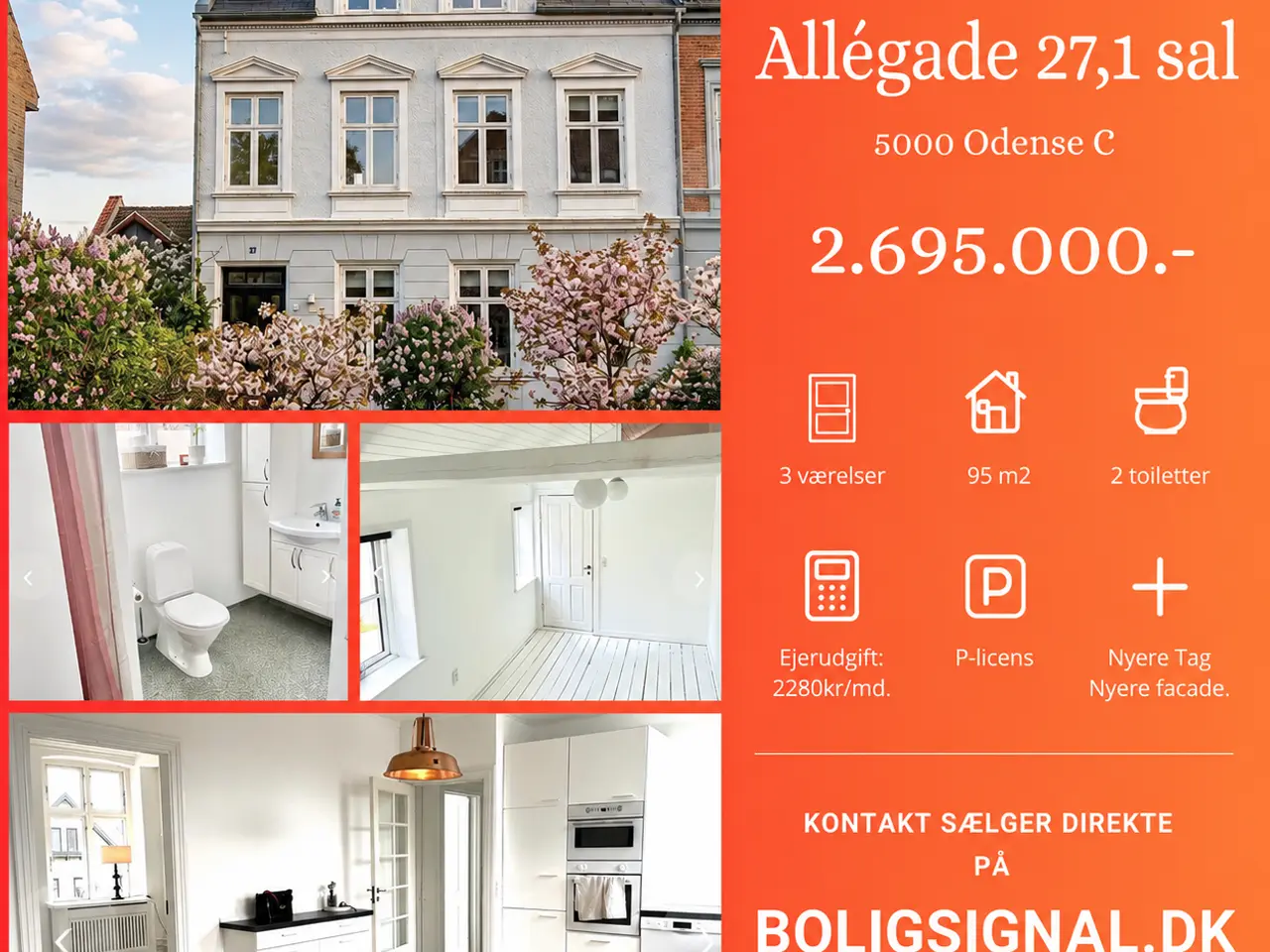 Billede 1 - Allégade 27, 1.sal - 5000 Odense C. Sælges