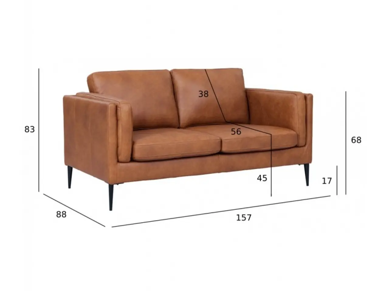 Billede 13 - Valencia 2 pers. sofa læder cognac