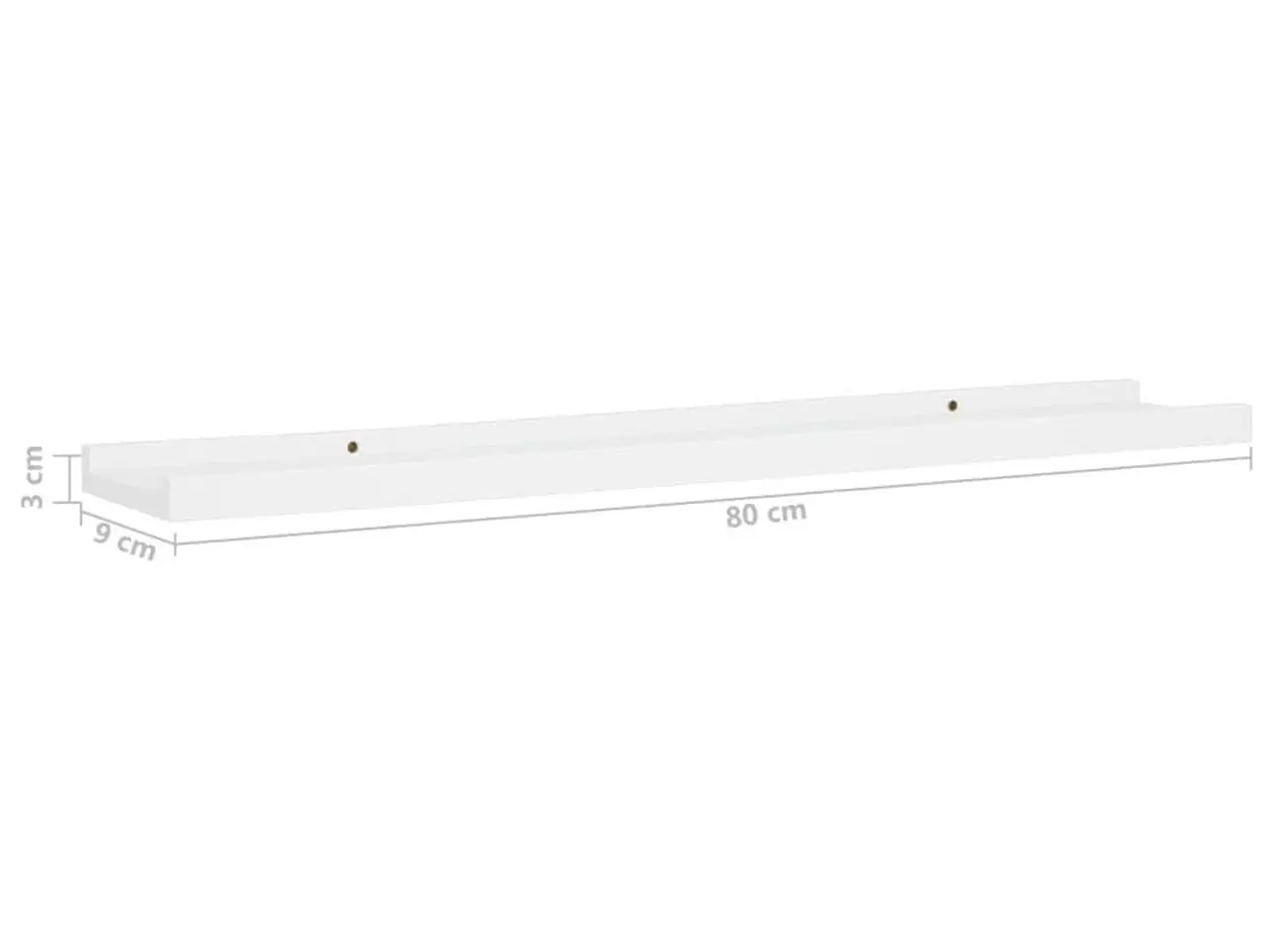 Billede 8 - Gallerihylder 2 stk. 80×9×3 cm - MDF, hvid