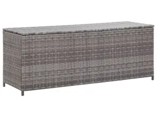 Opbevaringskasse til haven 120x50x60 cm polyrattan grå