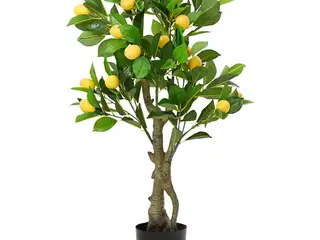 Kunstigt citrontræ 90 cm med 234 blade og 38 citroner grøn