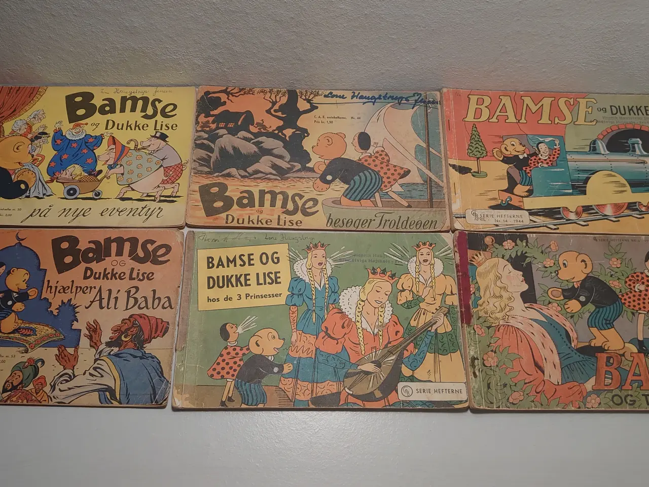Billede 1 - 4 stk Bamse og Dukkelise fra 1943-58.