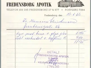 Recept - Fredensborg Apotek - 29 - 6 - 1966