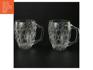 Ølkrus af glas Erik Bagger (str. Ø 8,5 cm længde 12 cm)