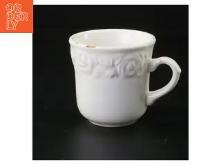 Hvid relief kaffekop fra Quadrifoglio (str. 8 x 8 cm)