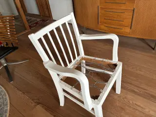 Vintage arm-stol - hvidmalet