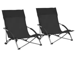 Foldbare strandstole 2 stk. stof sort