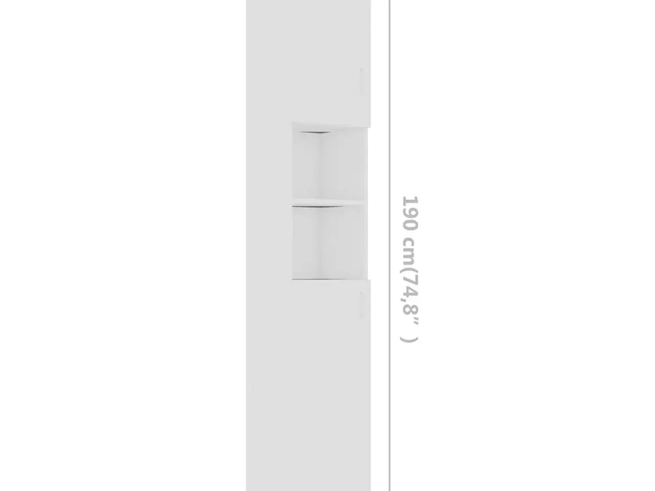 Billede 9 - Badeværelsesskab 32 × 25,5 × 190 cm - konstrueret træ, hvidt højskab