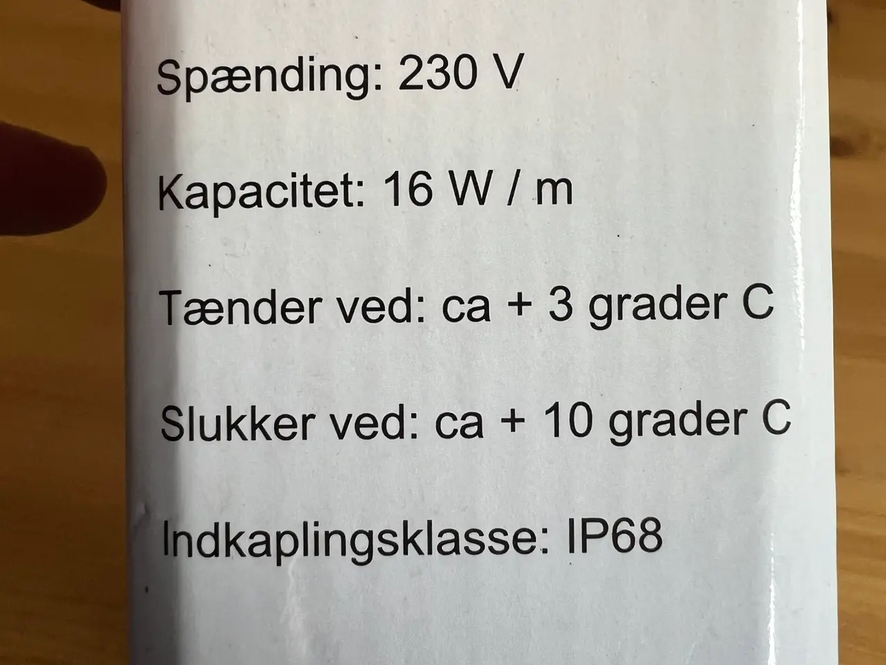 Billede 3 - NY 4 Meter Lang Frostsikringskabel.