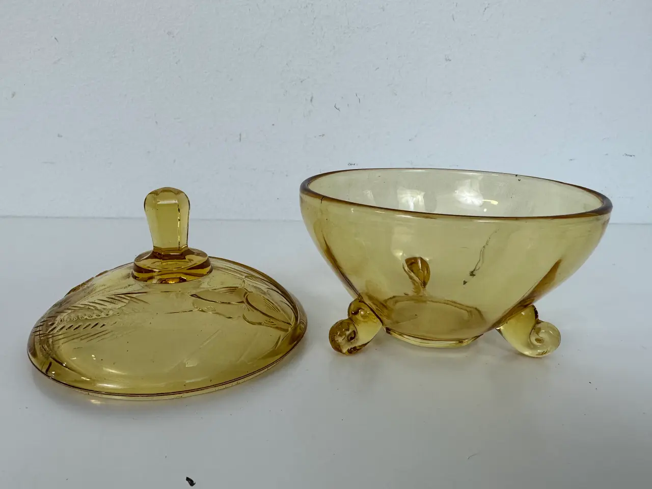 Billede 5 - Vintage glasskål med låg