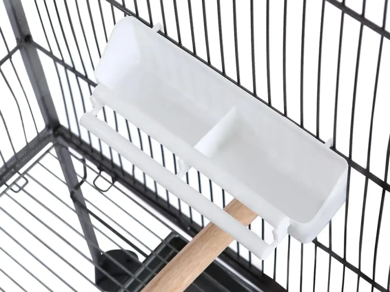 Billede 5 - Fuglebur med tag - sort stål, 66 × 66 × 155 cm