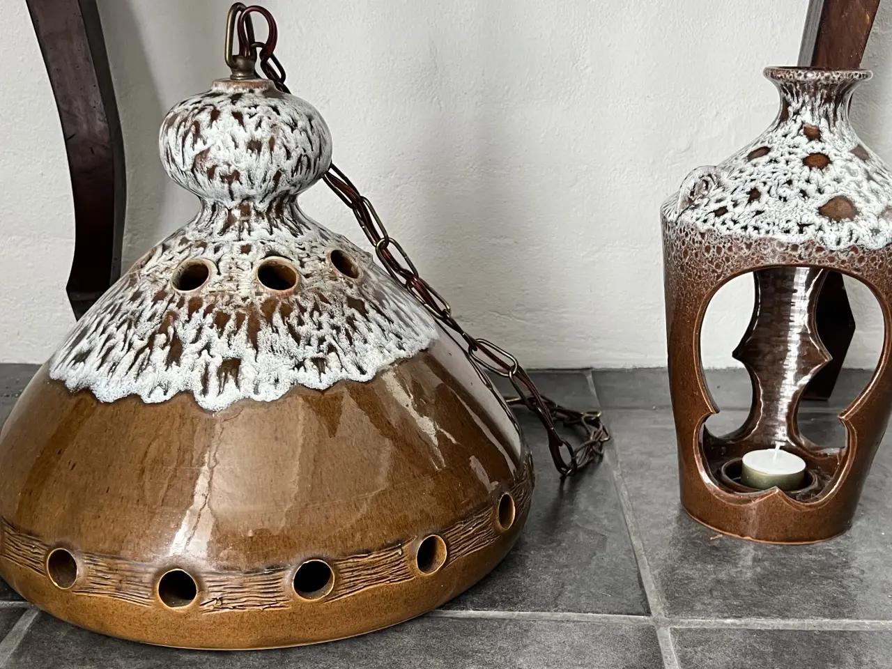 Billede 1 - keramik loftlampe + lysestage