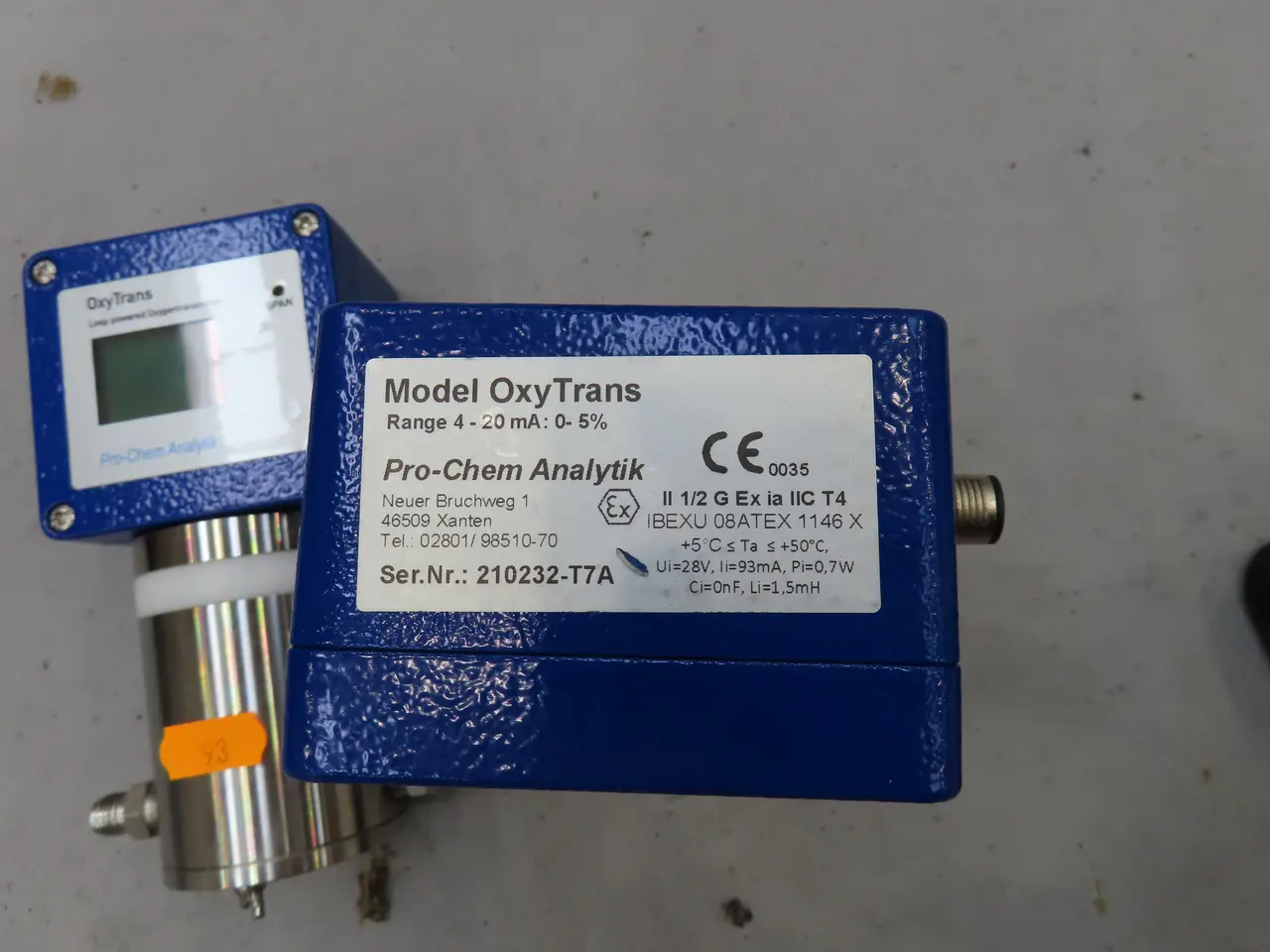 Billede 3 - 2 stk. Oxygentransmitter PRO-CHEM ANALYTIK OxyTrans