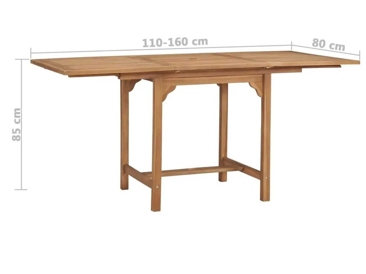 Billede 9 - Udvideligt havebord (110-160)x80x75 cm massivt teaktræ