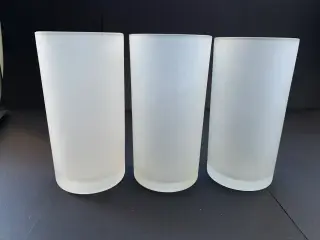 3 stk. sjusglas eller vandglas i matteret glas