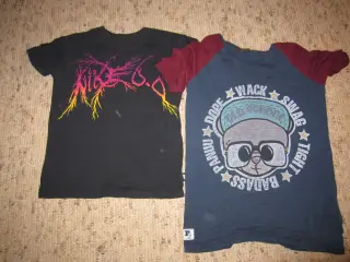 T-shirt sort med flot print, 10-12 år