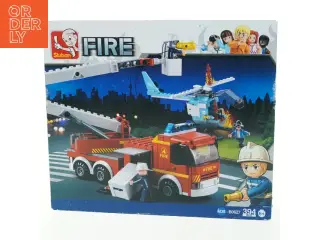 Sluban brandmandsæt med helikopter og brandbil fra Sluban (str. 394 stykker)