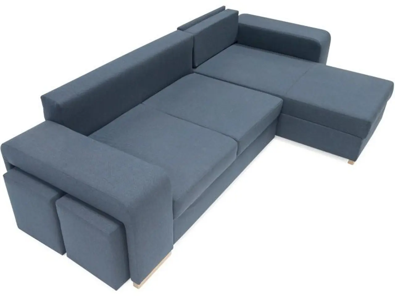Billede 7 - Vendbar sovesofa Mark med 2 puffer - Blå Inari 80