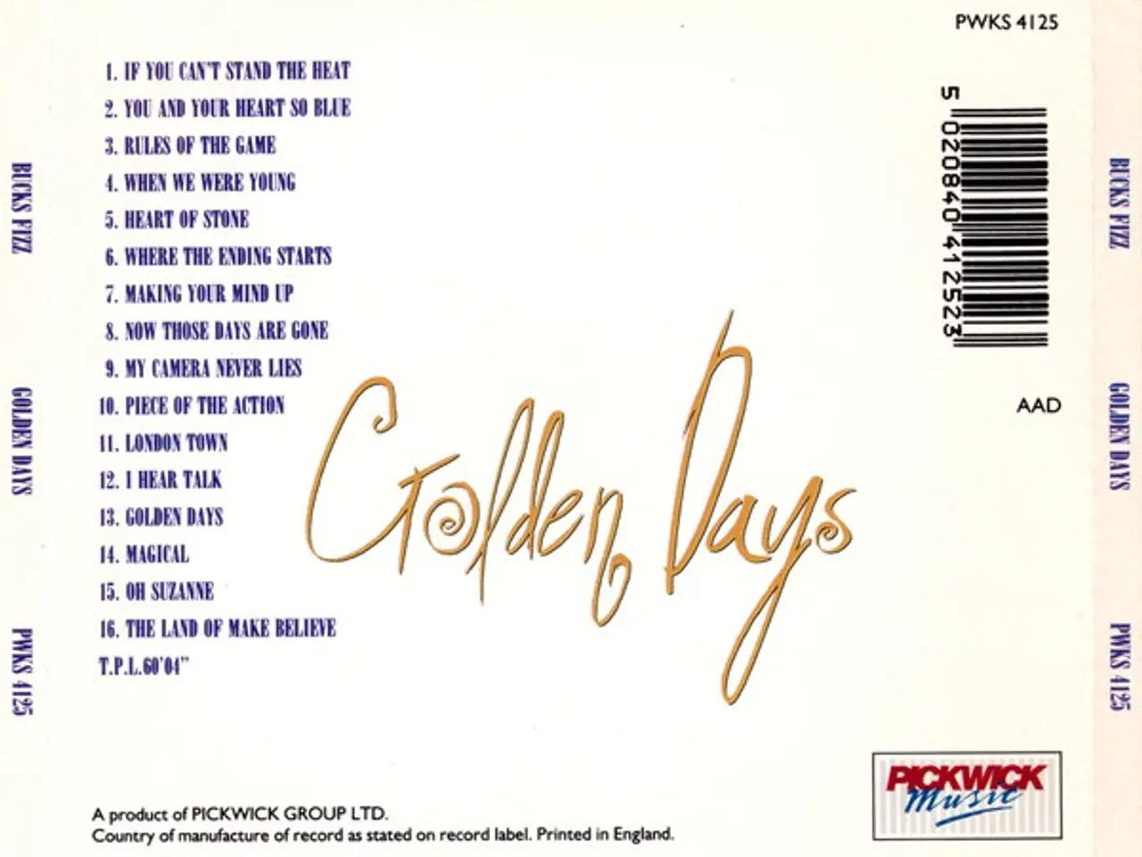 Billede 2 - Bucks Fizz – Golden Days – CD