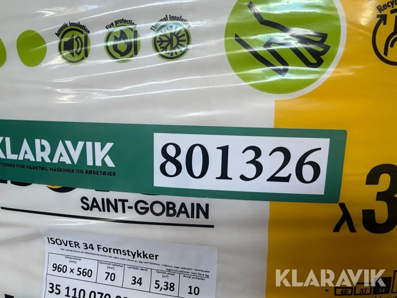 Billede 4 - Isolering ISOVER / Saint-Gobain ISOVER 34 Formstykker 10 pakker