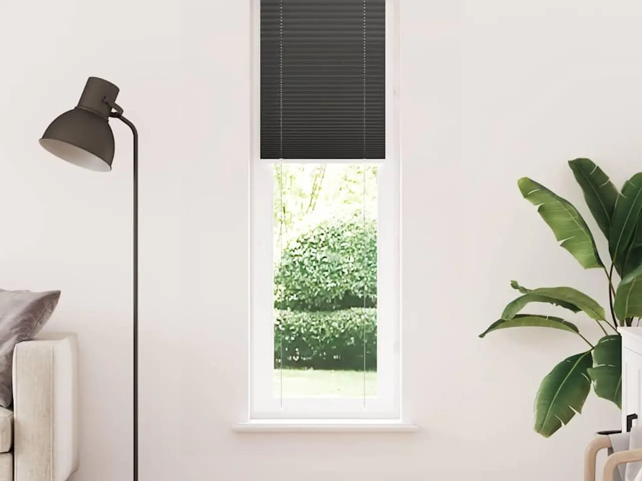 Billede 2 - Plisségardin - sort 60×200 cm, stofbredde 59,4 cm, polyester