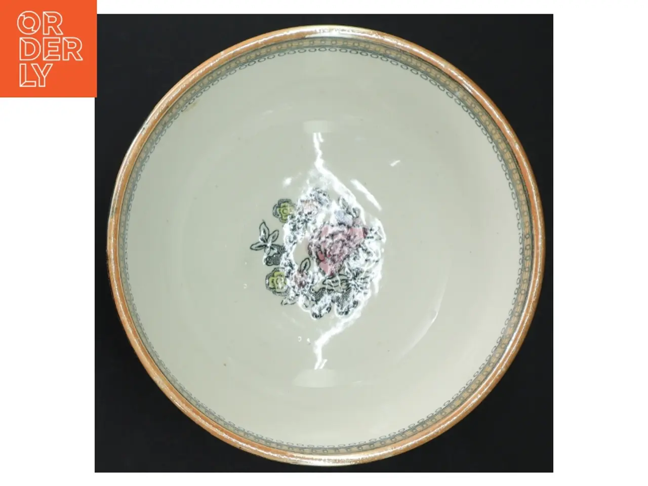 Billede 2 - Dekoreret porcelænsskål (str. H 8,5 cm ø. 18,5 cm)