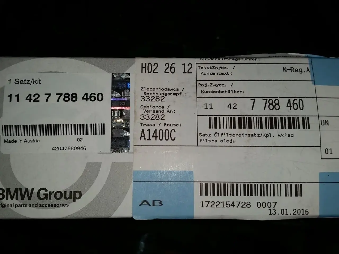 Billede 1 - BMW E60-E61 original oliefilter