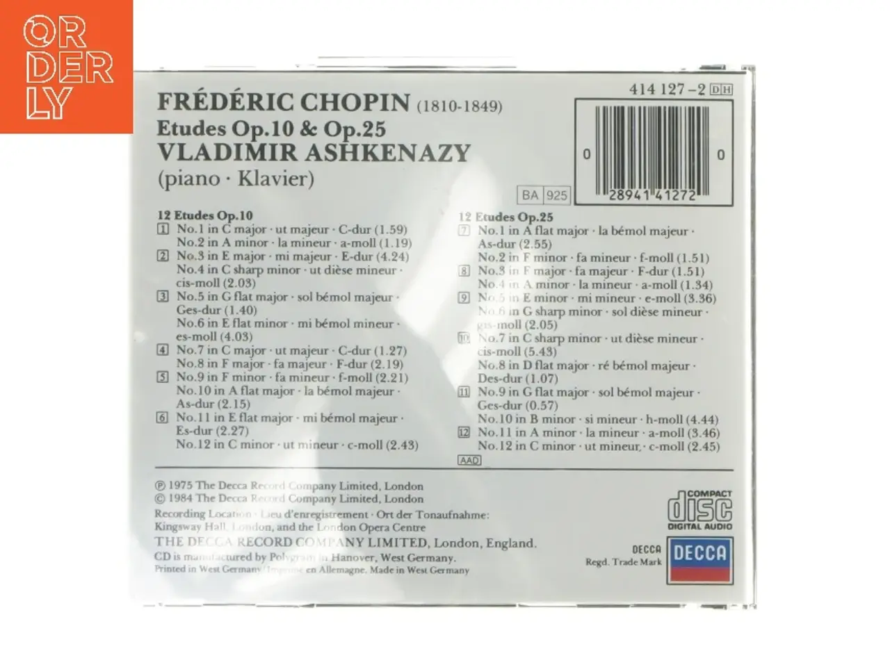 Billede 3 - Chopin Etudes CD af Vladimir Ashkenazy