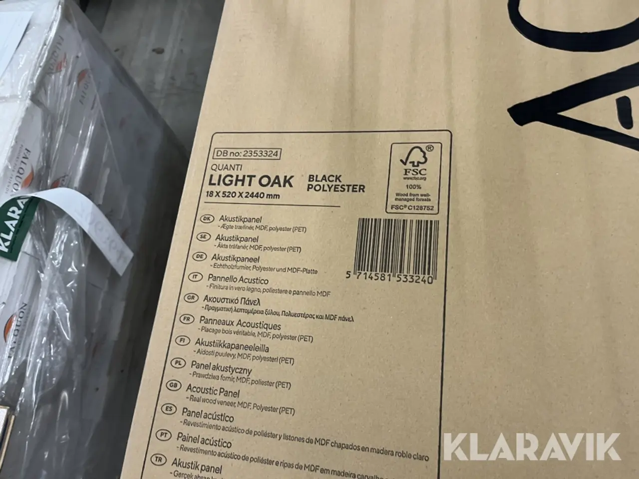 Billede 4 - Akustikpaneler Fibrotech Light Oak Blandet sort og grå polyester