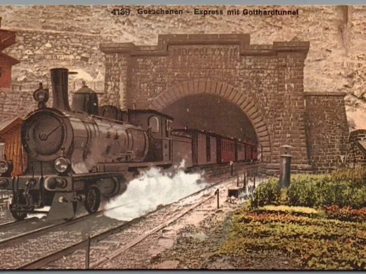 Billede 1 - Goeschenen - Express mit Gotthardtunnel - Schweitz - Tog - Ubrugt