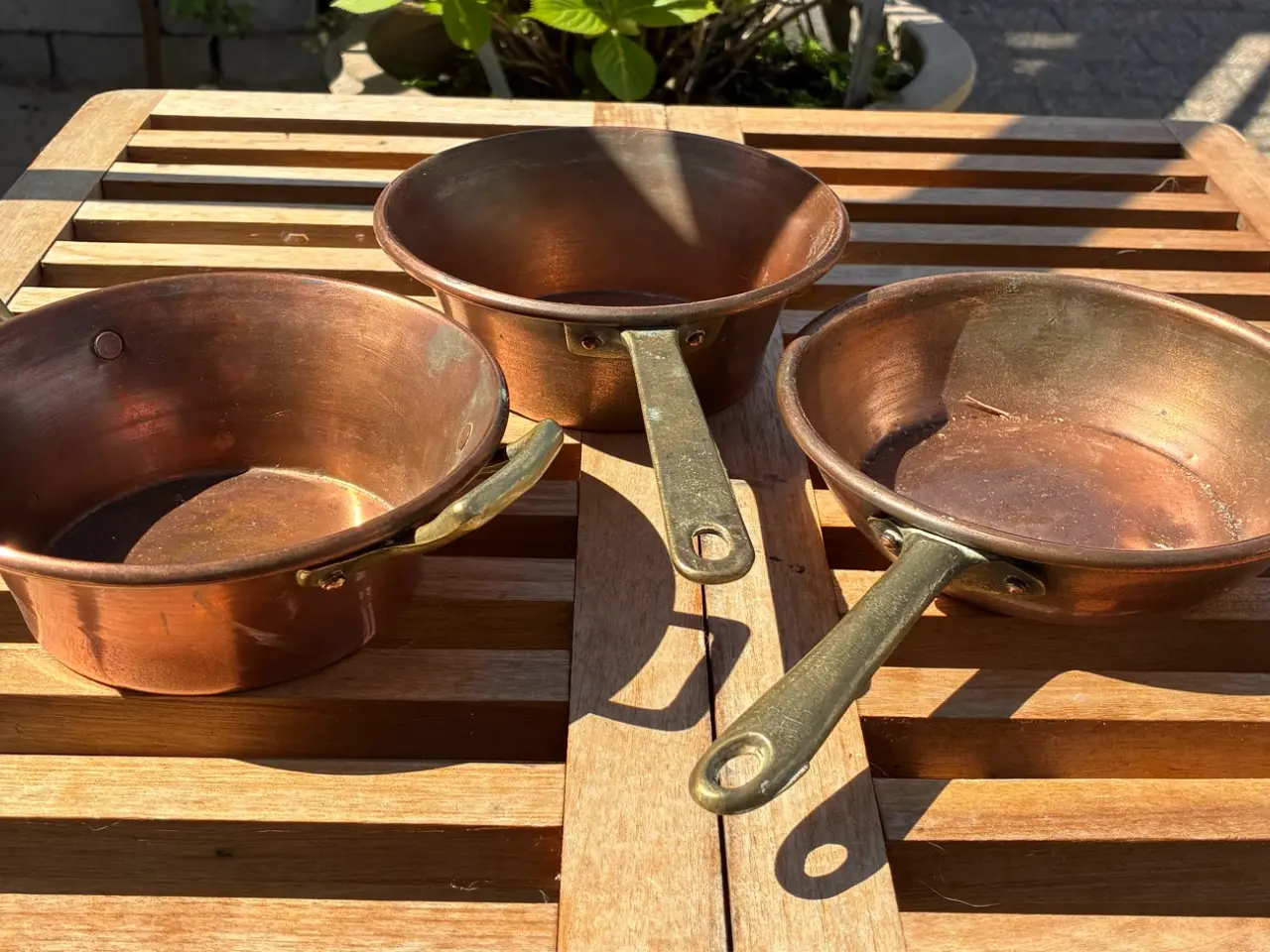 Billede 1 - Små vintage kobber kasseroller / sautépander