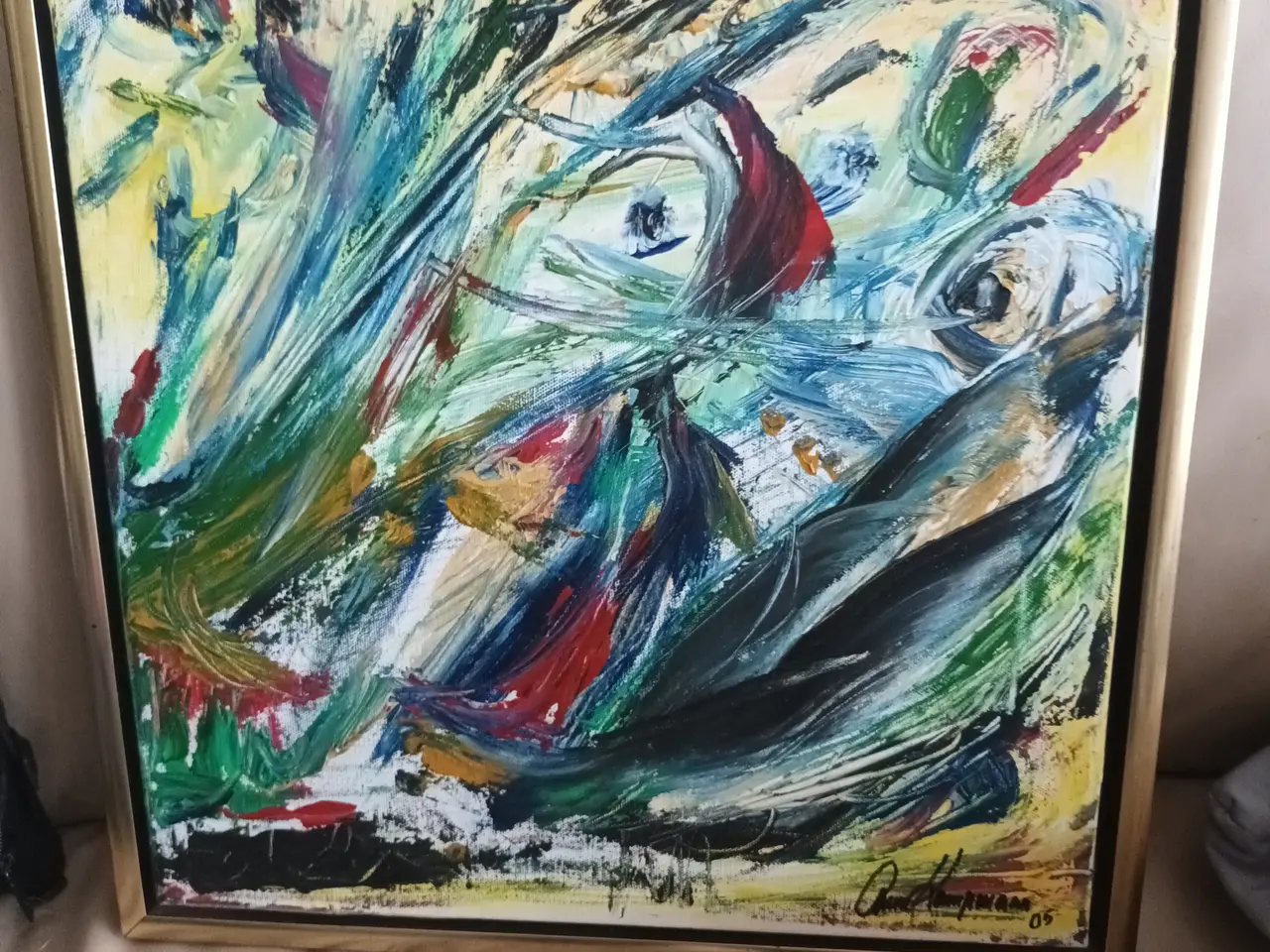 Billede 1 - Flot Oliemaleri af Annette Kampmann Ilfeldt 45x44 