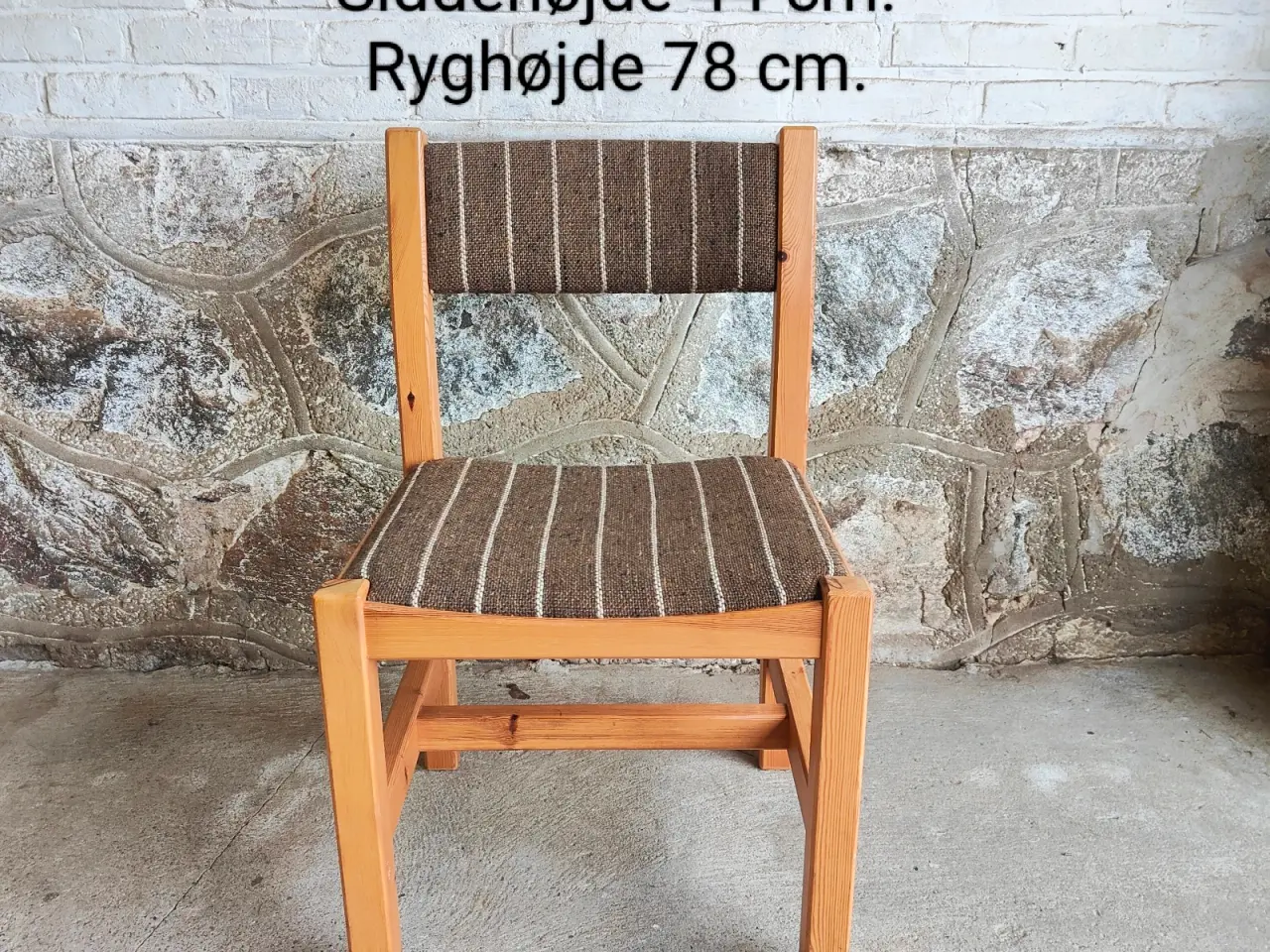 Billede 8 - 4 stk RETRO spisebordsstole i fyrretræ