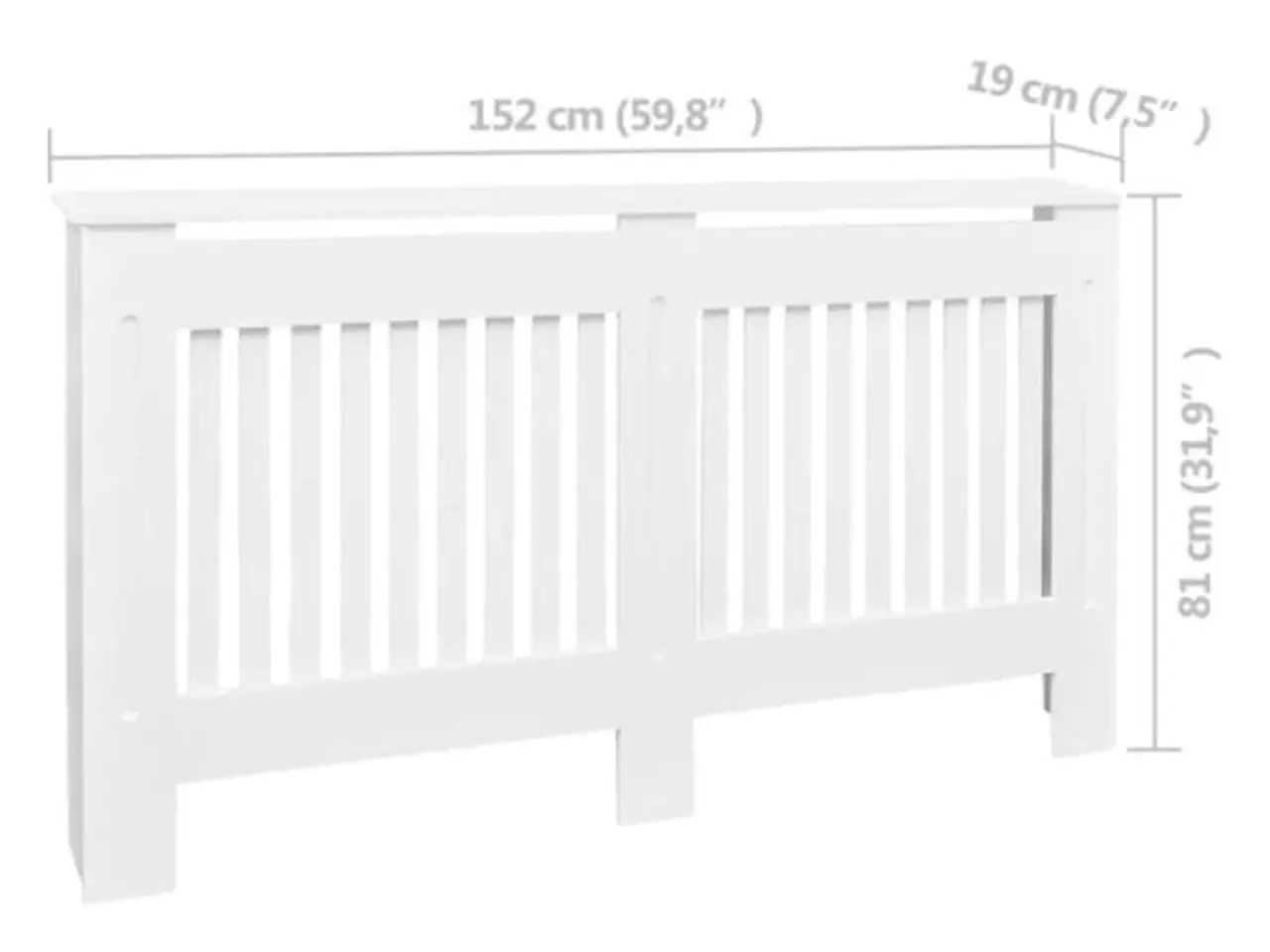 Billede 4 - Radiatorskjuler i MDF 152 cm hvid