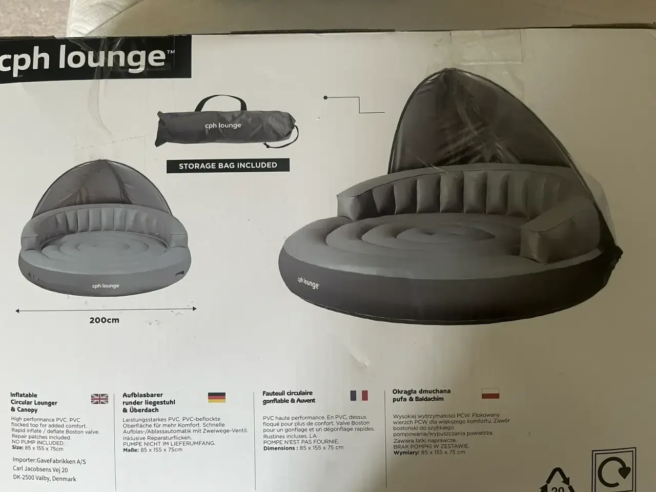 Billede 2 - CPH Lounge inflatable circular Lounger and Canopy 