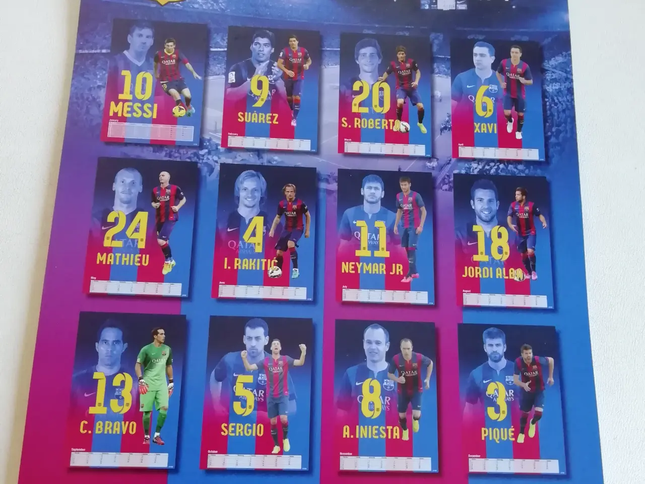 Billede 1 - kalender med billeder, FC Barcelona