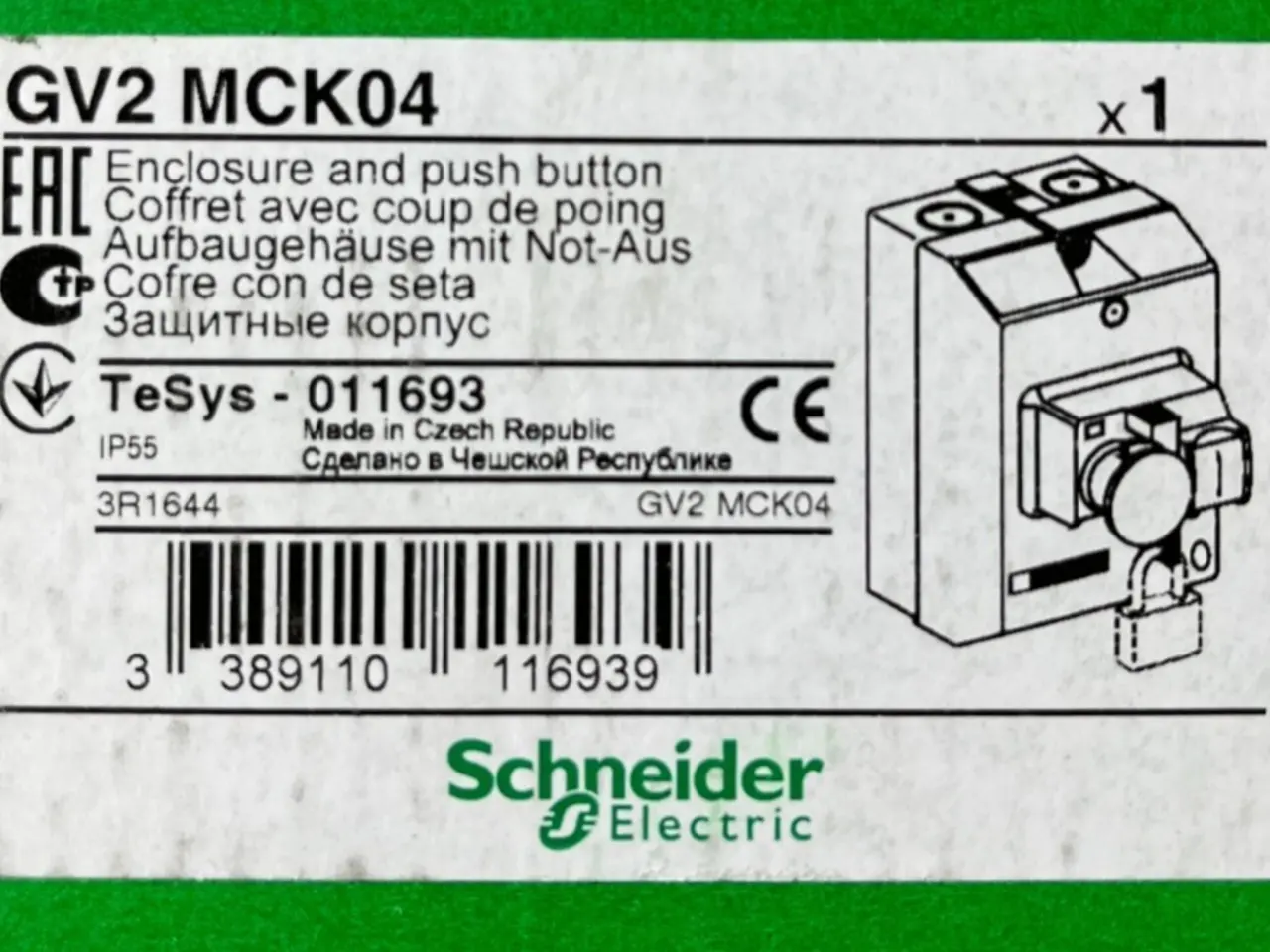 Billede 1 - Schneider GV2 MCK04 Emergency Stop kabinet IP55