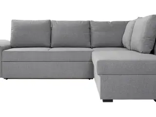 Canapé Deluxe hjørnesovesofa højrevendt - grå med sengeudtræk og opbevaring