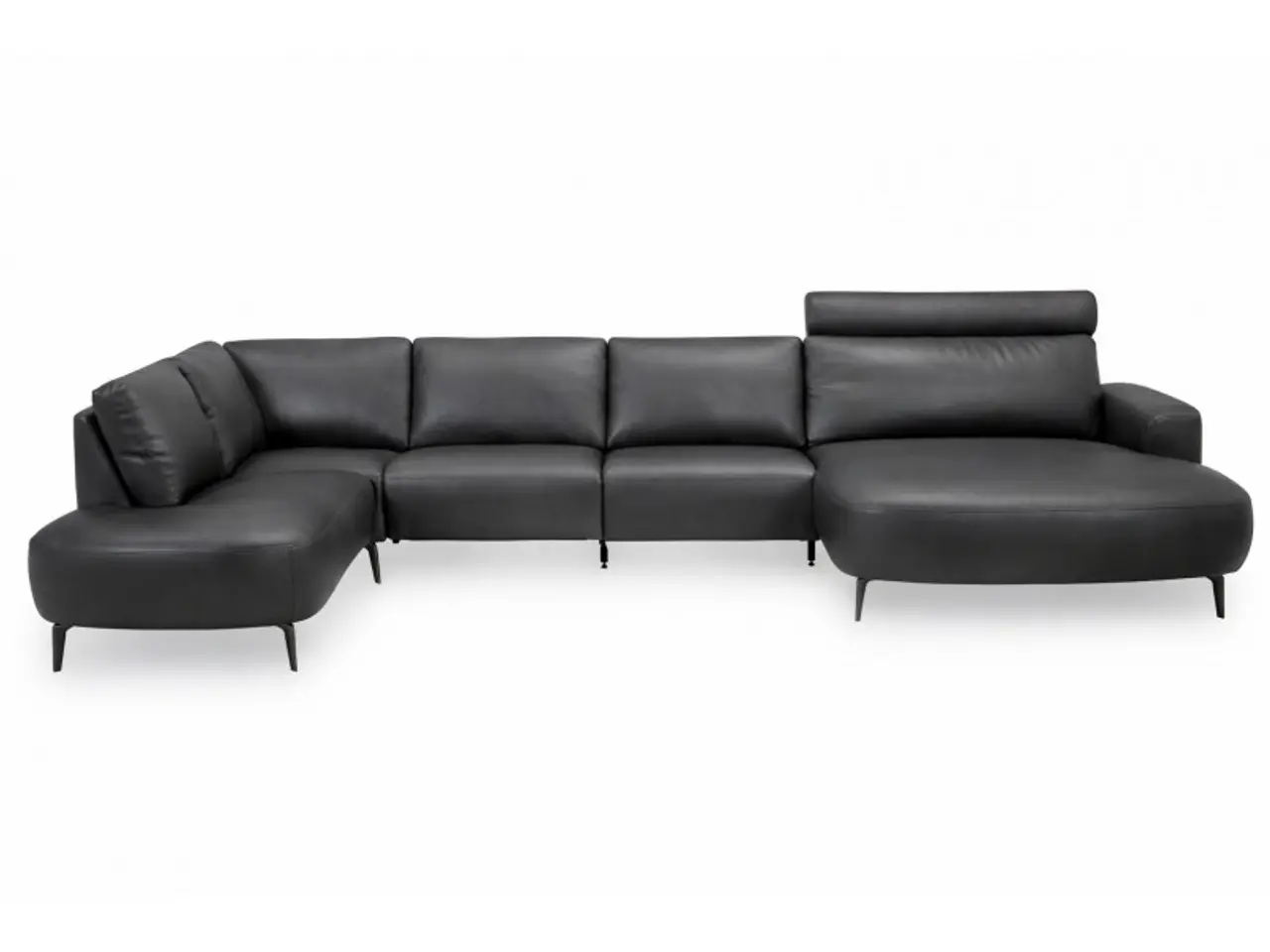 Billede 1 - Hjort Knudsen Lolland læder U-sofa Højrevendt