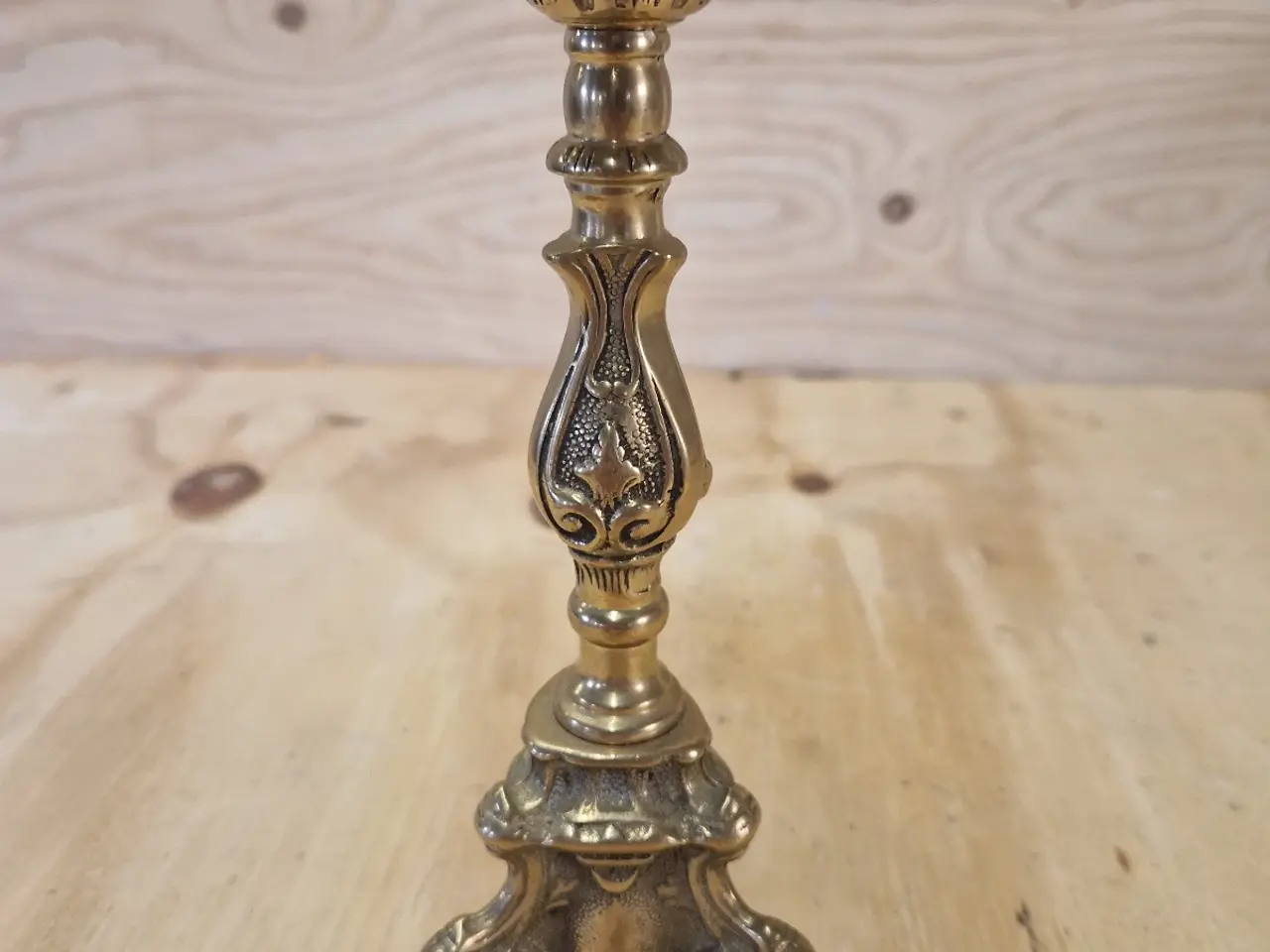 Billede 3 - 2 antikke messing lysestage 23 cm høje