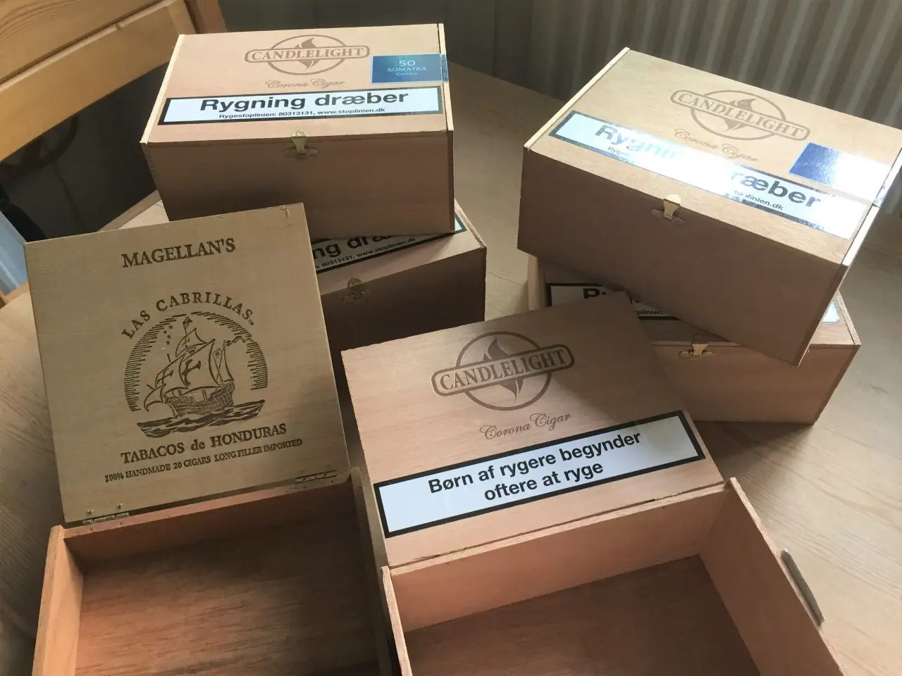 Billede 2 - Gamle cigarkasser i træ