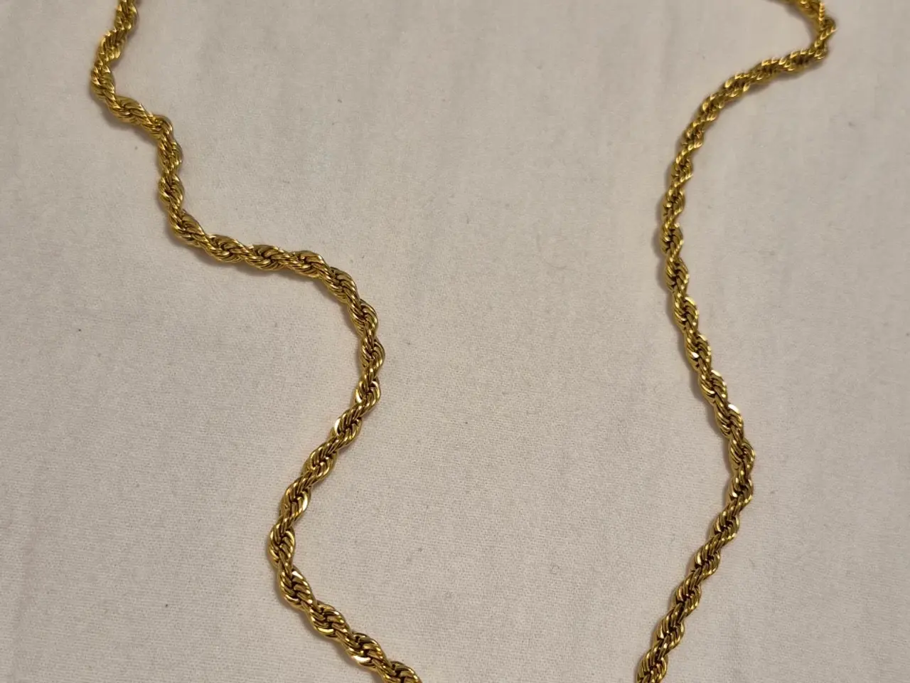 Billede 1 - Rope chain med thors hammer, goldfilled.