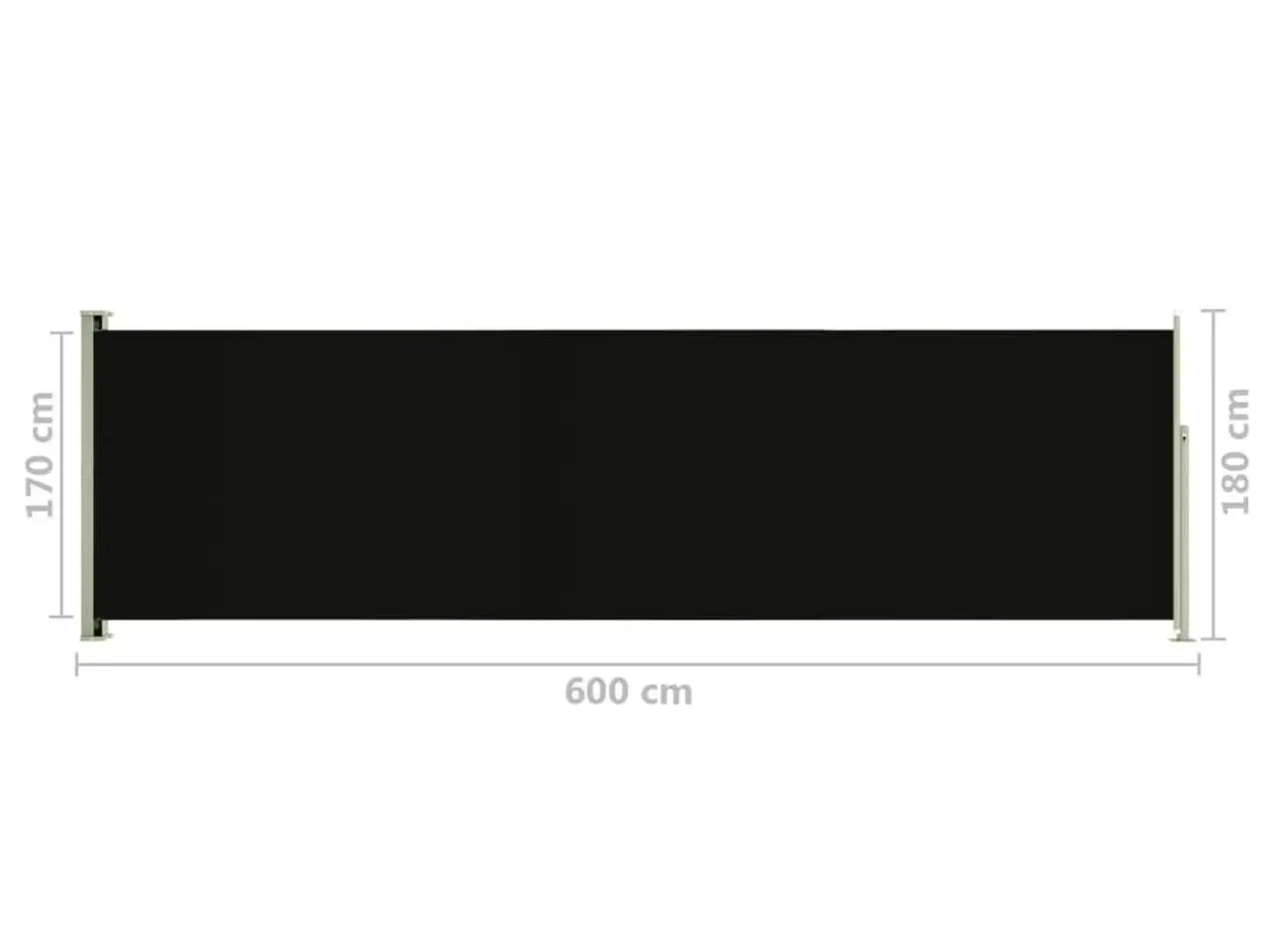 Billede 8 - Sammenrullelig sidemarkise til terrasse 180 × 600 cm - sort