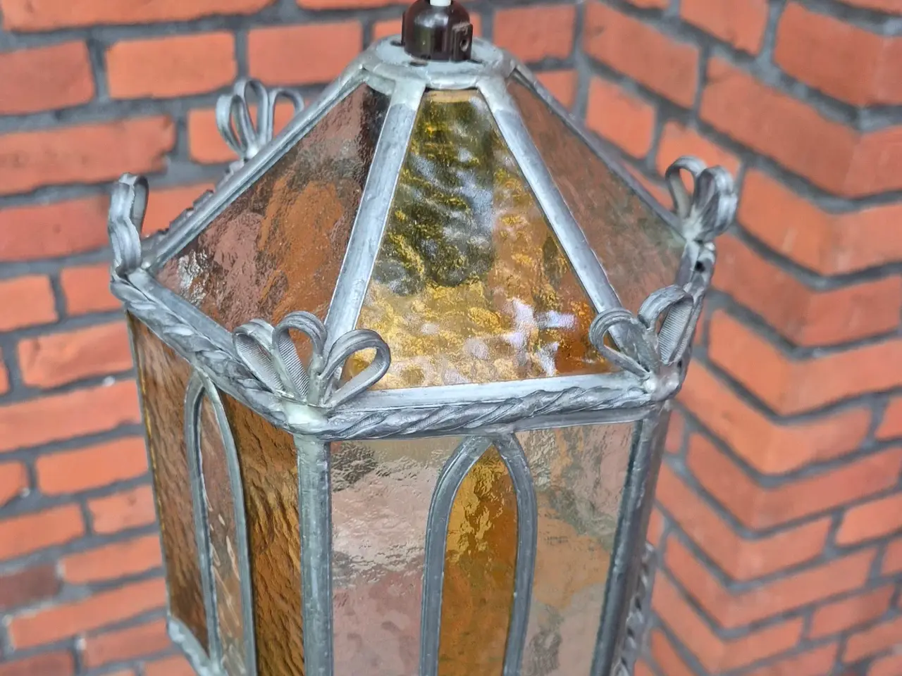 Billede 7 - Skulpturel pendel i blyindfattet glas