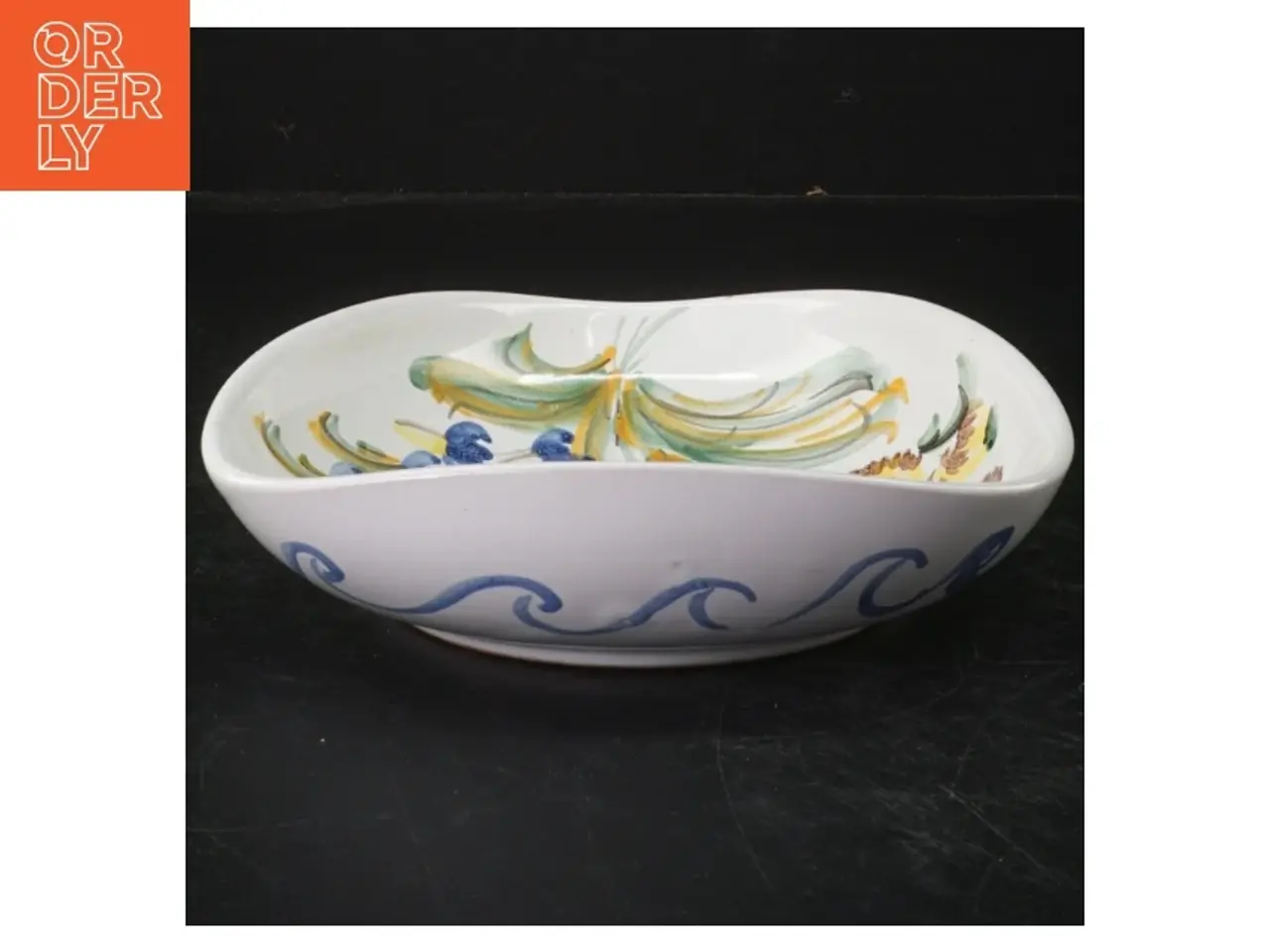 Billede 2 - Håndmalet keramik fad (str. 17,5 x 17,5 cm)