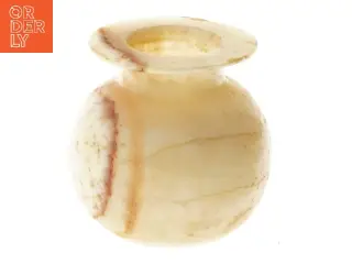 Alabast Marmor vase (str. Ø 10,5 cm længde 13 cm)