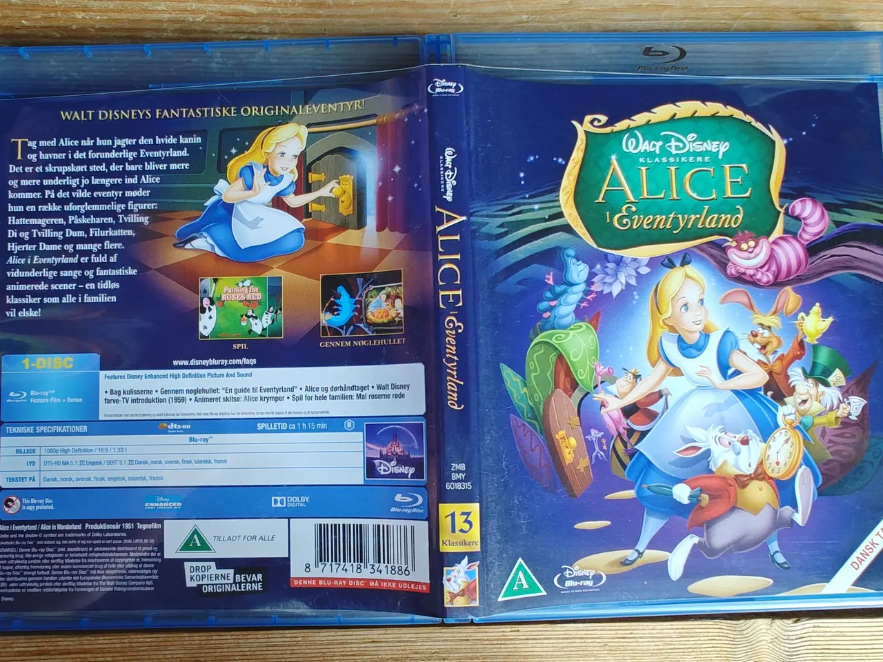 Billede 1 - Walt Disneys Alice i eventyrland Bluray