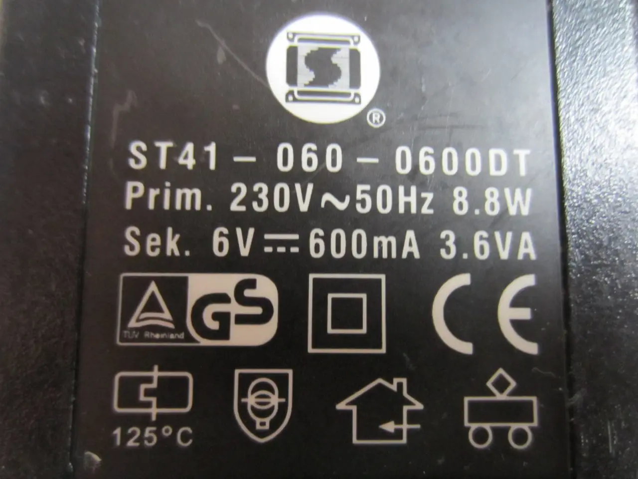Billede 3 - Strømforsyning DC Adapter ST41-060-0600DT 6V 600mA